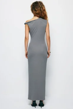 Asymmetrical Twist Maxi Dress