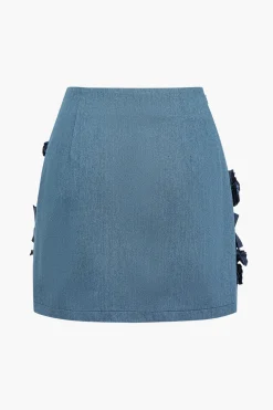 Asymmetrical Zipper Denim Skirt