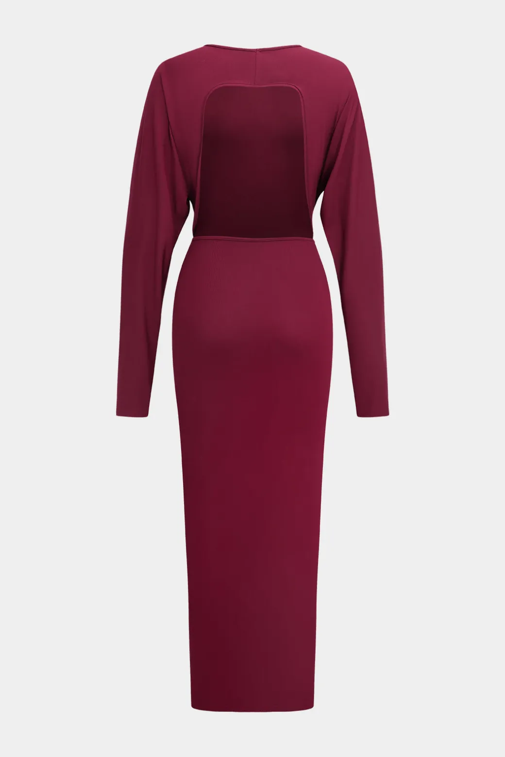 Backless Cut Out Long Sleeve Maxi Dress