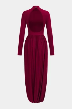 Backless Long Sleeve Maxi Dress