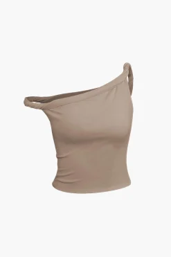Basic Asymmetrical Twist Sleeveless Top