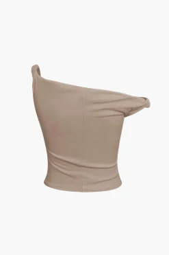 Basic Asymmetrical Twist Sleeveless Top
