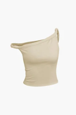 Basic Asymmetrical Twist Sleeveless Top