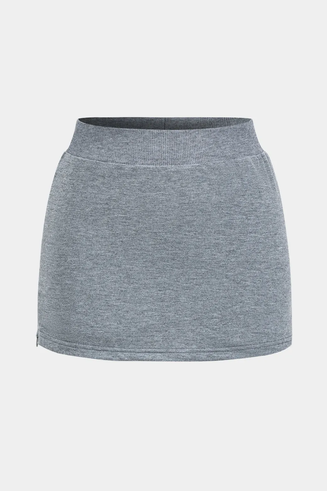 Basic Asymmetry Long Sleeve Top And Skirt Set