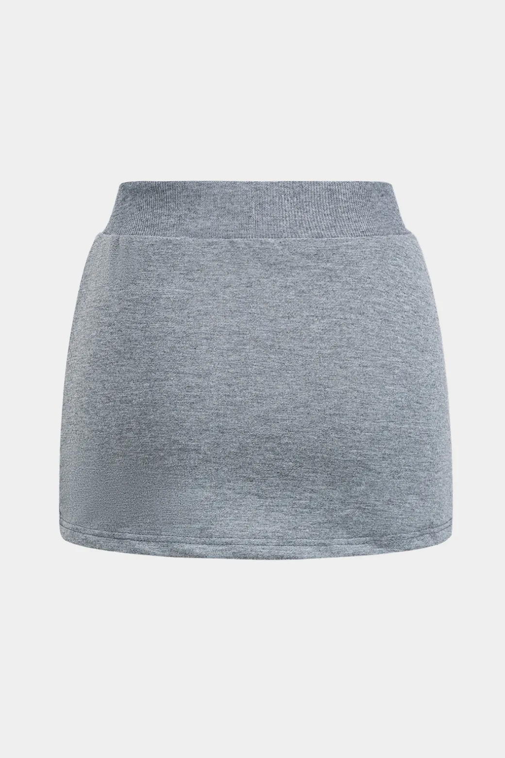 Basic Asymmetry Long Sleeve Top And Skirt Set