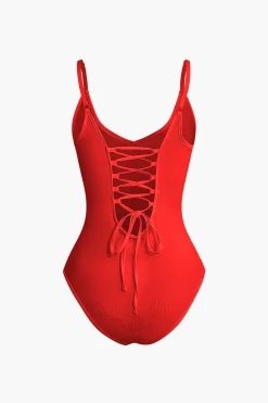 Basic Braided Tie V-neck Cami Bodysuit
