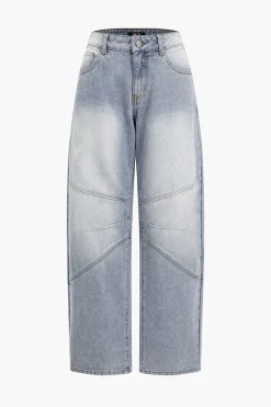 Basic Faded Distressed Jeans