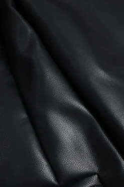 Basic Faux Leather Blazer