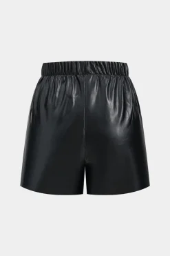 Basic Faux Leather Shorts