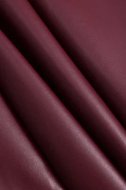 Basic Faux Leather Slit Skirt