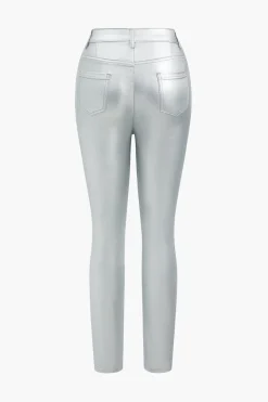 Basic Faux Leather Trousers