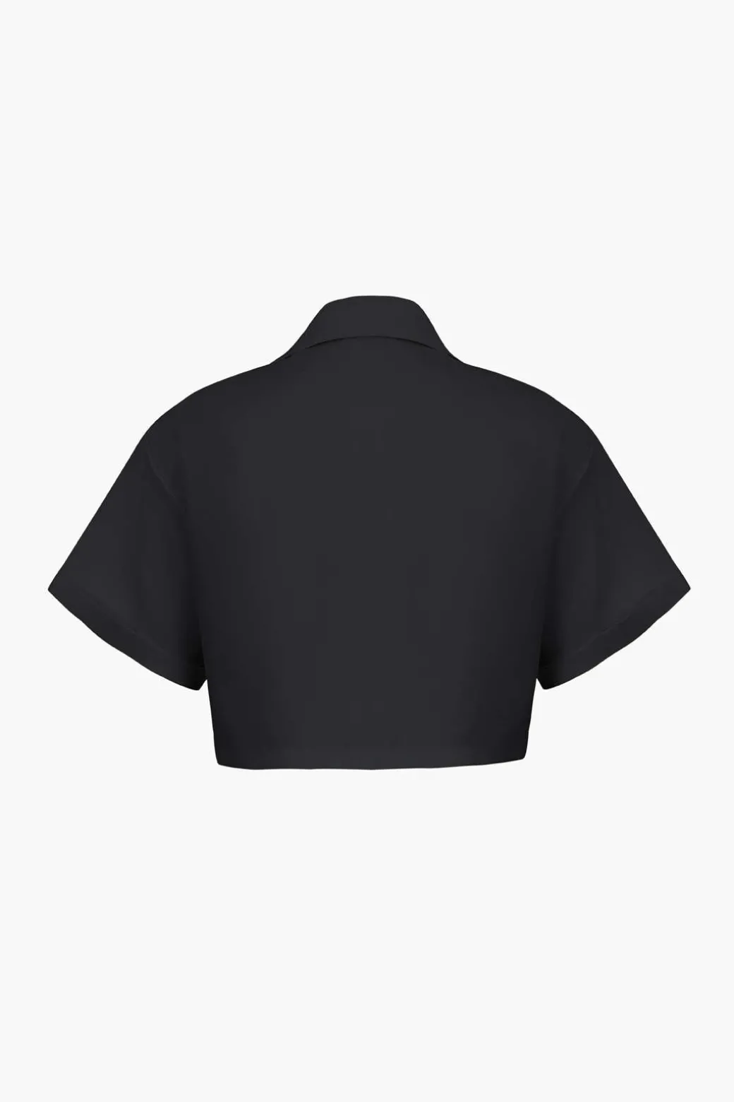 Basic Flap Pocket Twist Hem Shirt