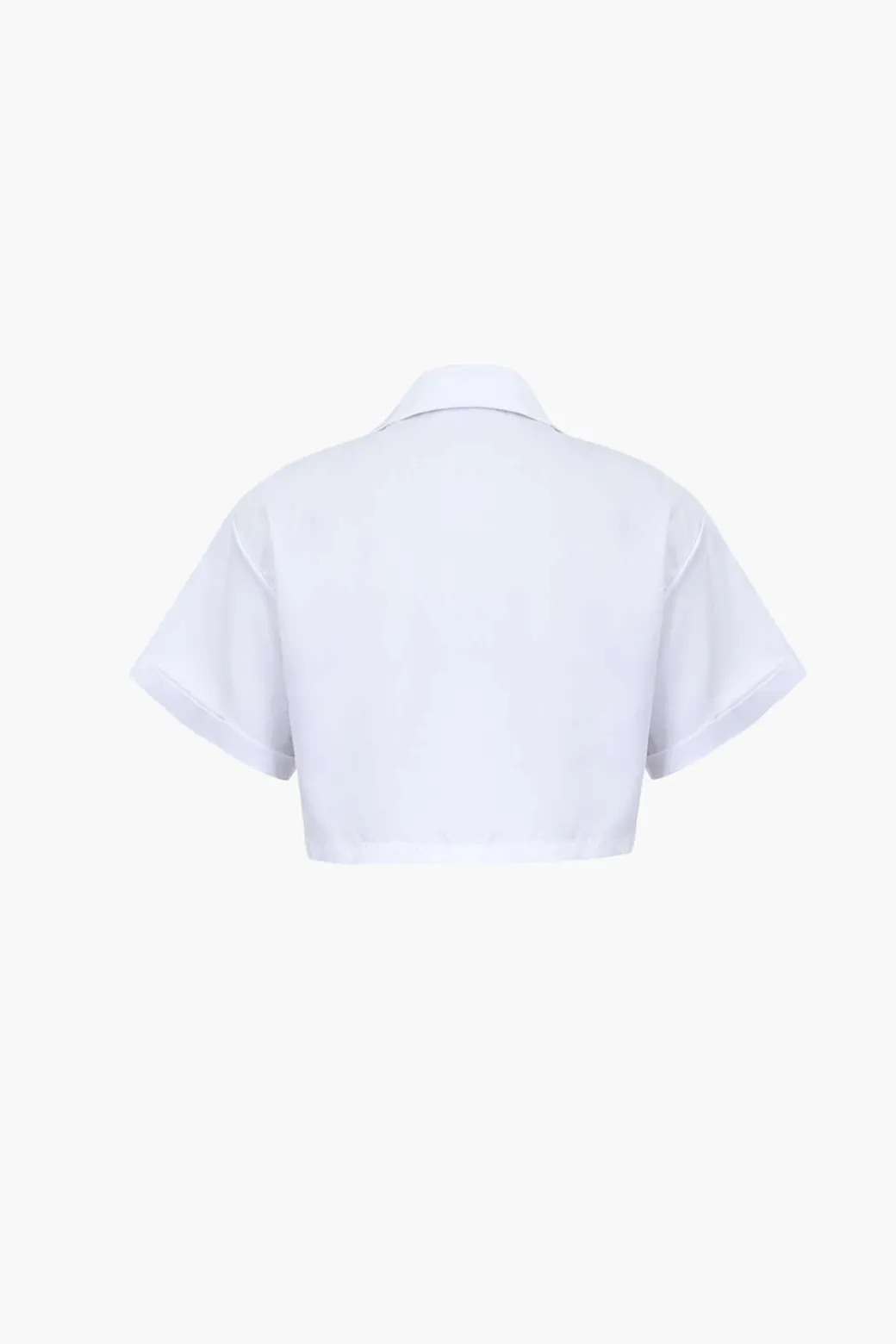 Basic Flap Pocket Twist Hem Shirt