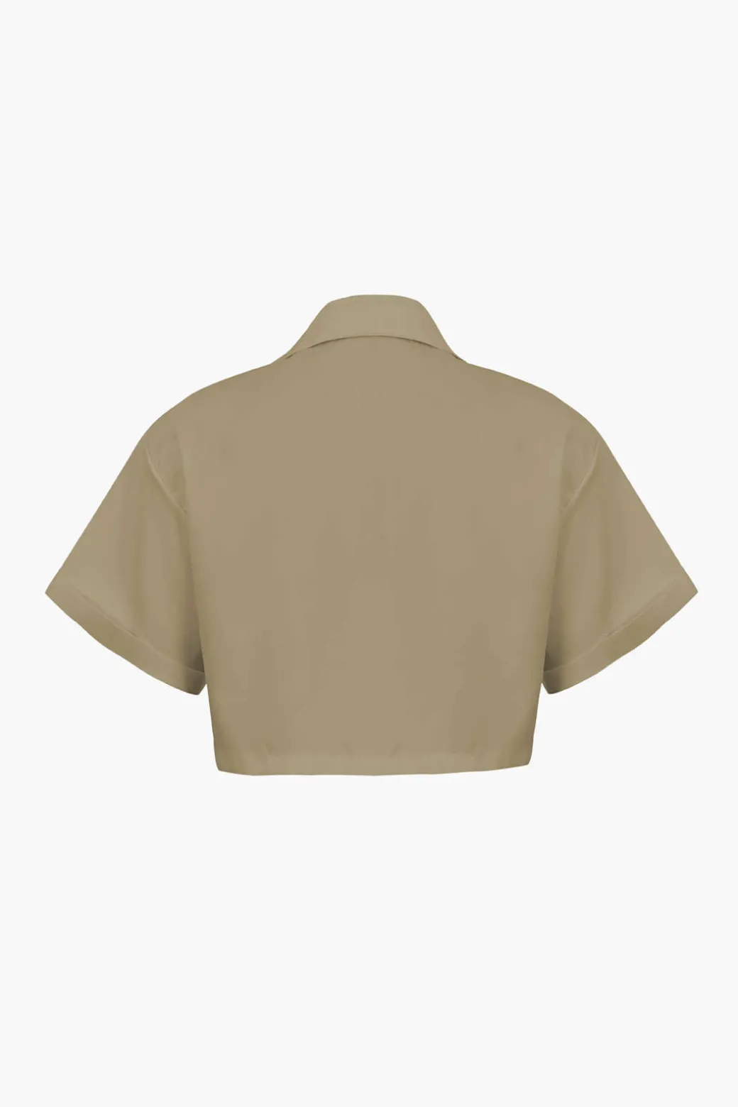 Basic Flap Pocket Twist Hem Shirt
