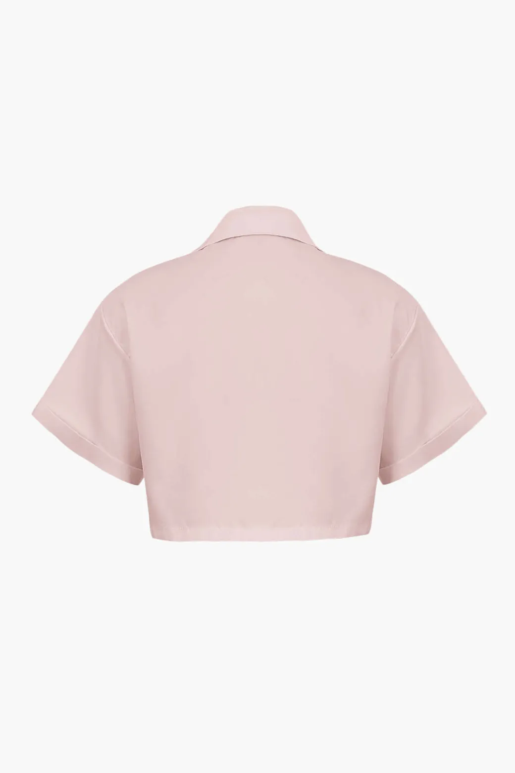 Basic Flap Pocket Twist Hem Shirt