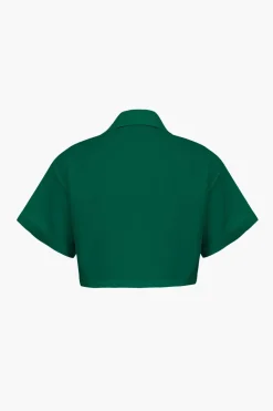 Basic Flap Pocket Twist Hem Shirt