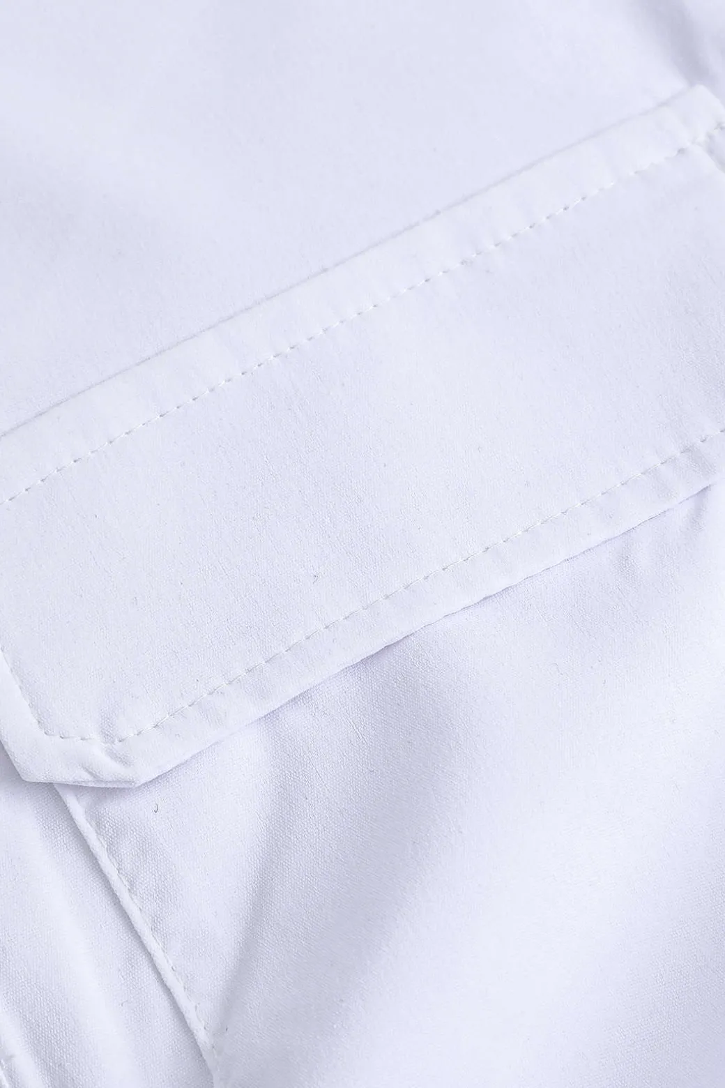 Basic Flap Pocket Twist Hem Shirt