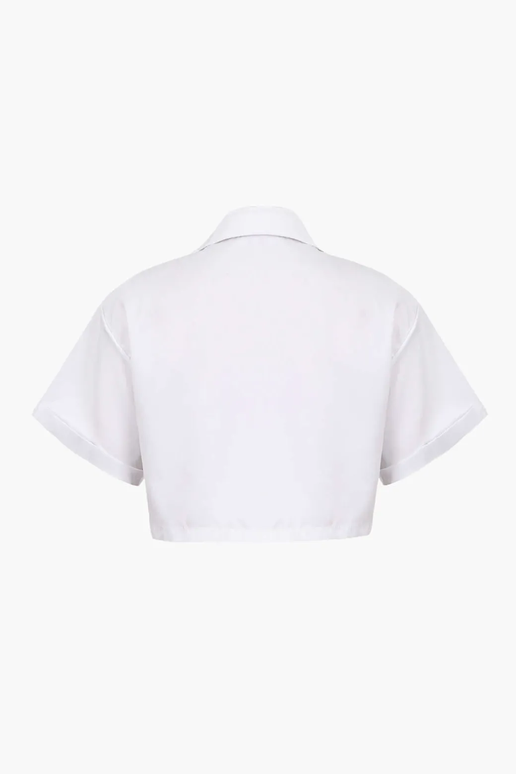 Basic Flap Pocket Twist Hem Shirt
