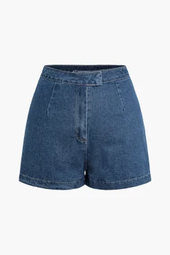 Basic High Waist Denim Shorts
