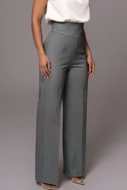 Basic High-Waisted Wide Leg Trousers