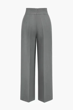 Basic High-Waisted Wide Leg Trousers