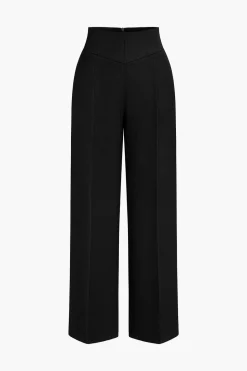 Basic High-Waisted Wide Leg Trousers
