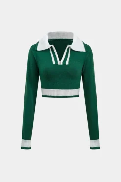 Basic Knit Contrast Skirt Set