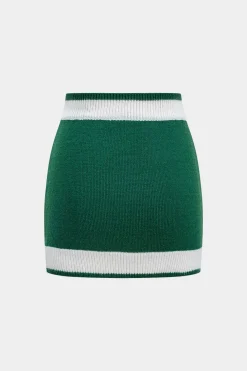 Basic Knit Contrast Skirt Set