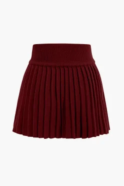 Basic Knit Pleated Skirt