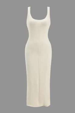 Basic Knit V-Neck Top And Dress Set