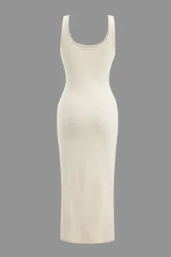 Basic Knit V-Neck Top And Dress Set