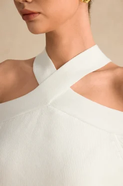 Basic Knitted Cut Out Long-Sleeve Top