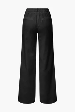 Basic Linen-Blend Straight Leg Pants