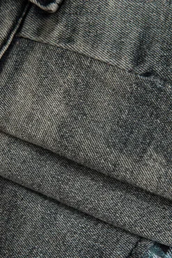 Basic Patchwork Print Denim Skirt