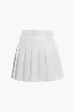 Basic Pleated Mini Skirt