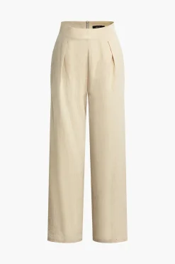 Basic Pleated Wide Leg Pants