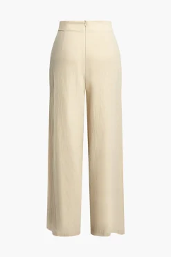 Basic Pleated Wide Leg Pants