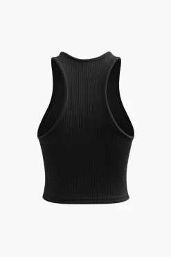Basic Rib Seam-detail Sleeveless Tank Top
