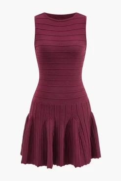 Basic Ribbed Sleeveless Sweater Dress