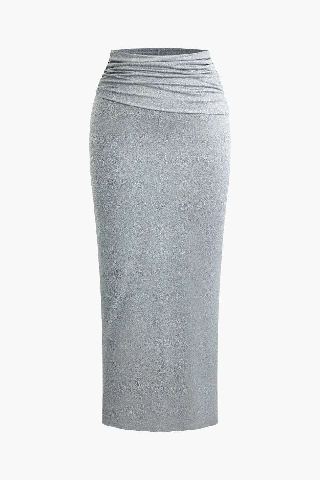 Basic Ruched Sleeveless Top And Slit Maxi Skirt Set