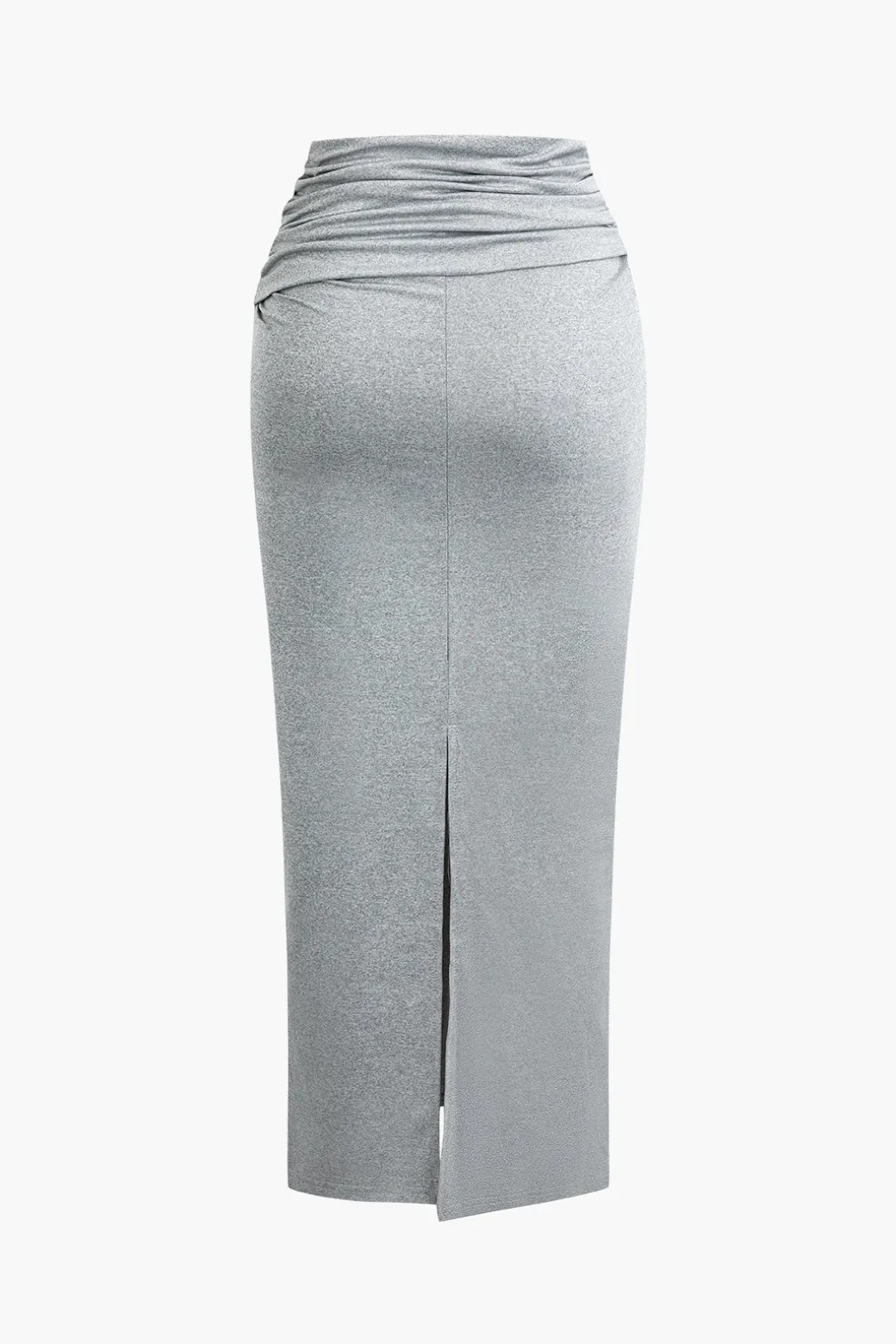 Basic Ruched Sleeveless Top And Slit Maxi Skirt Set