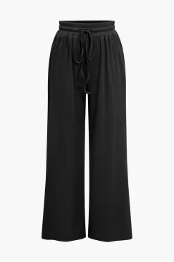 Basic Solid Bodysuit And Trouser Set