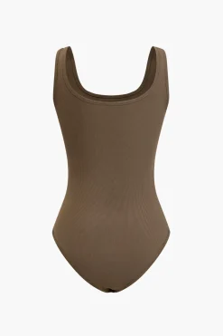 Basic Solid Bodysuit And Trouser Set