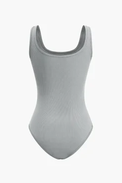 Basic Solid Bodysuit And Trouser Set