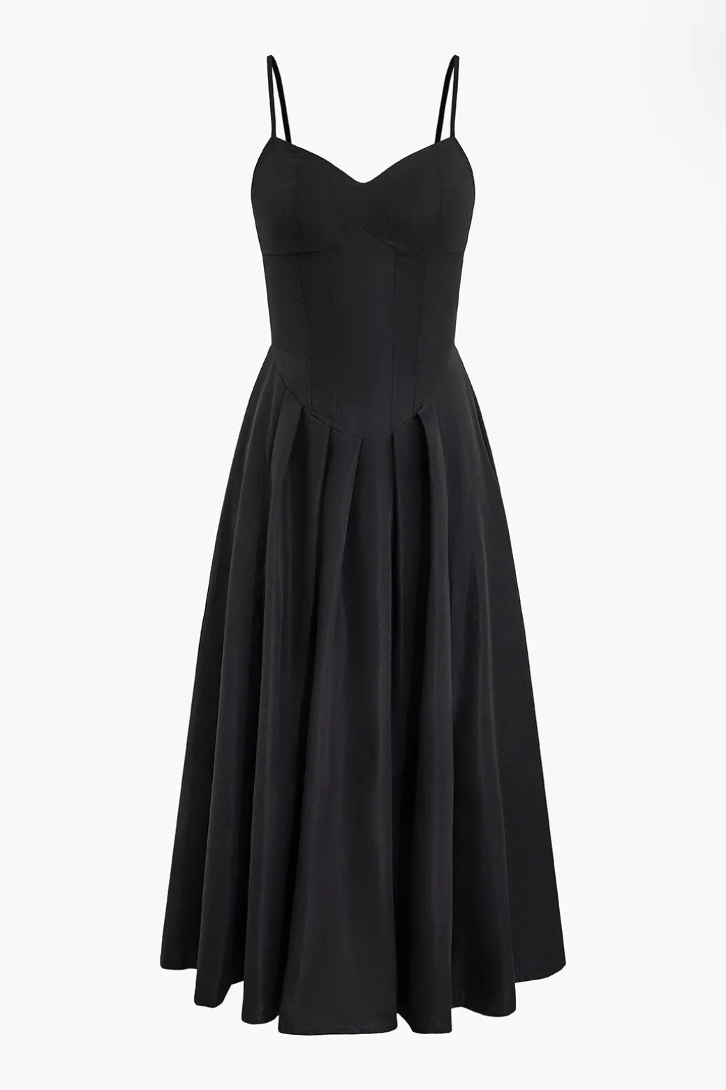 Basic Solid Corset Midi Dress