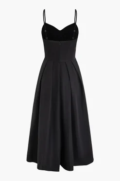 Basic Solid Corset Midi Dress