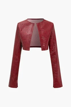 Basic Solid Crop Jacket