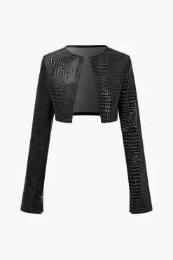 Basic Solid Crop Jacket