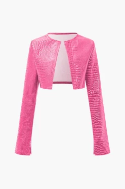Basic Solid Crop Jacket