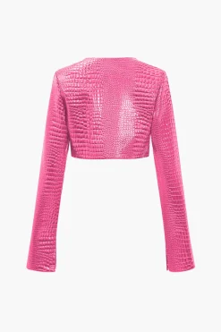 Basic Solid Crop Jacket